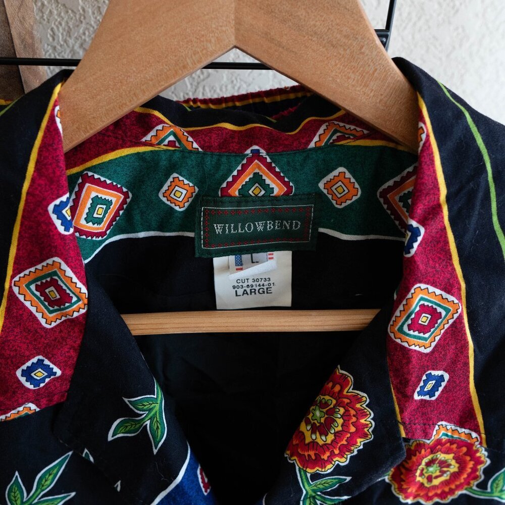 Vintage Willowbend 2-Piece Set Size L Made in USA 100% Cotton Boho Skirt & Vest - Picture 4 of 12